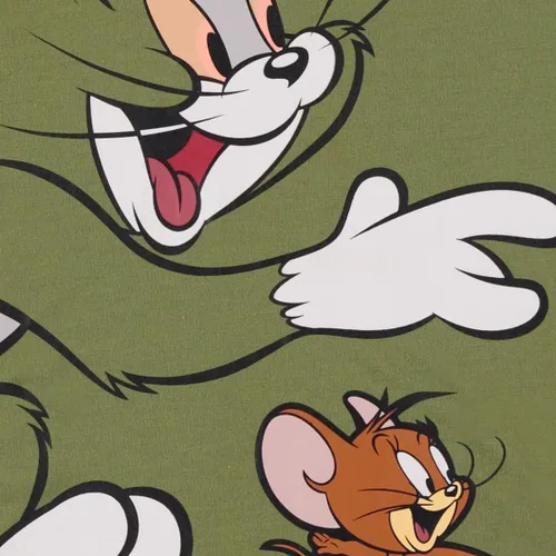 Vista 5 de Camiseta de batalla de Tom & Jerry para mujer, diseño vintage de dibujos animados de Hanna Barbera, diseño de gato y ratón con dobladillo curvado
