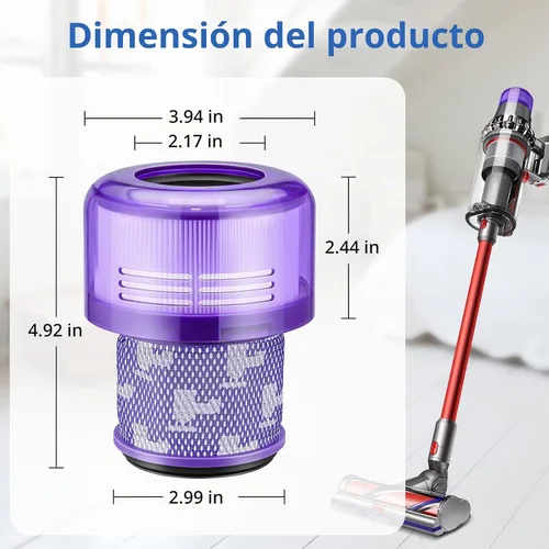 Vista 8 de Paquete de 2 filtros HEPA de repuesto para aspiradora Dyson V11 Outsize, V11 Outsize Origin, Outsize, Outsize Plus, Outsize +, Absolute Extra, SV16