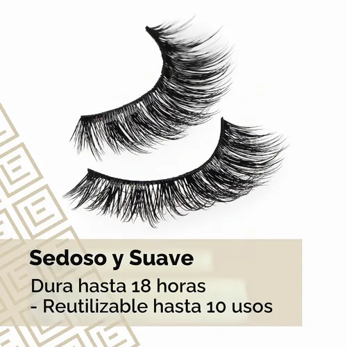 Vista 4 de Eylure Luxe Silk Marquise - Pestañas reutilizables, adhesivo incluido, 1 par