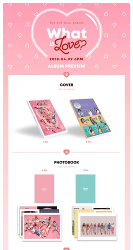 Vista 2 de TWICE WHAT IS LOVE 5th Mini Album Random Ver CD+P.Book+Card+Sticker+Tracking Number