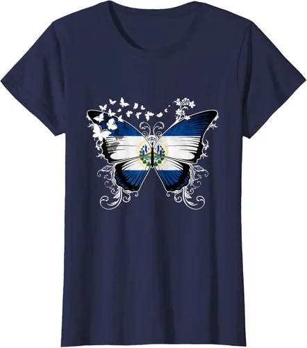 Vista 38 de Camiseta Salvadoreña Bandera El Salvador, Negro