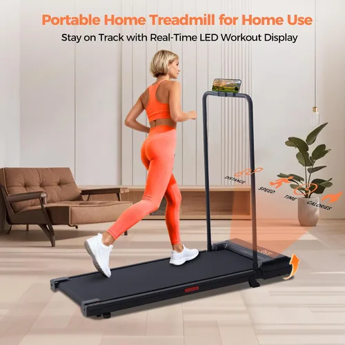 Vista 8 de Walking Pad Treadmill with Incline, 2026 Upgrade Portable Under Desk Treadmill for Home Small with Handles, 3.0HP Walking Pad with Handle Bar
