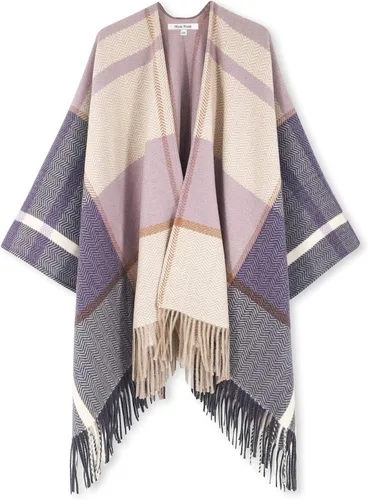 Vista 84 de Moss Rose Chal de viaje para mujer, capa tipo poncho de frente abierto para otoño e invierno