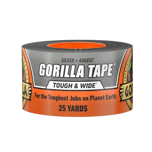 Vista 8 de GORILLA Cinta adhesiva resistente y ancha, negra, 2.88 pulgadas x 25 yardas Negro