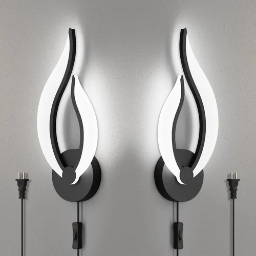 Vista 10 de Apliques de Pared Modernos con Conexión Directa, Ajuste de Brillo Sin Escalas del 10%-100%, 7W, LED de Acrílico, Luz de Pared Adecuada para Sala