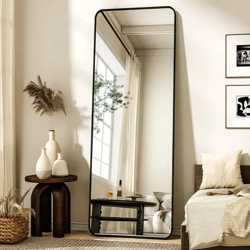 Vista 3 de XRAMFY Espejo rectangular de cuerpo completo de 56 x 21 pulgadas, con soporte para colgar en la pared, para dormitorio, sala de estar, dormitorio