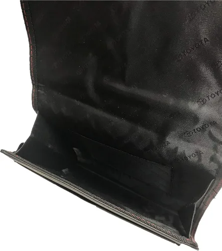 Vista 3 de Toyota Cartera de cuero genuino con protección RFID unisex para adultos para propietarios de automóvil, negro, minimalista, en relieve, cierre