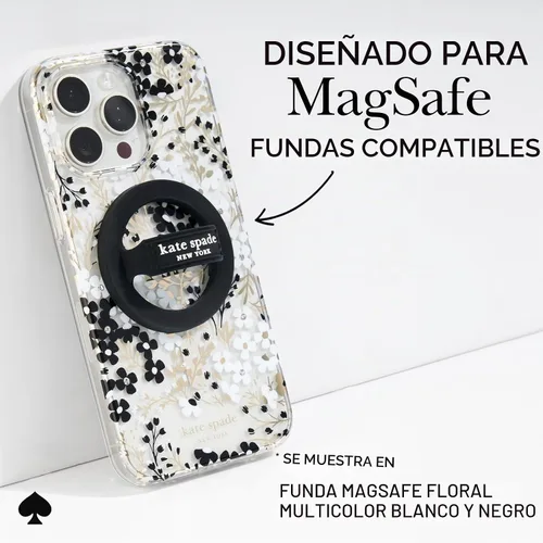Vista 6 de Kate Spade New York Agarre magnético para móvil con asa - Desmontable y plegable - Negro