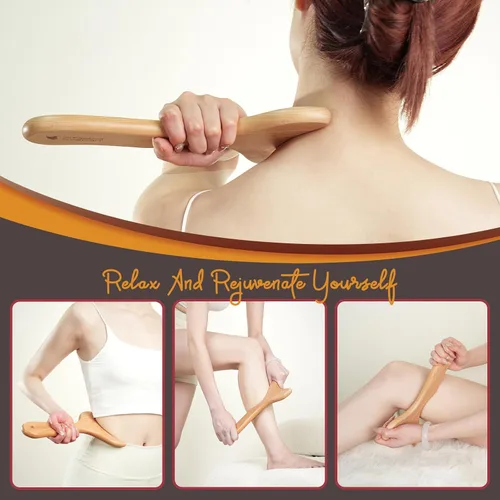 Vista 2 de Herramientas de Masaje de Terapia de Madera, Masajeador de Drenaje Linfático, Alivio del Dolor, Masajeador Multifuncional para Cuello, Espalda