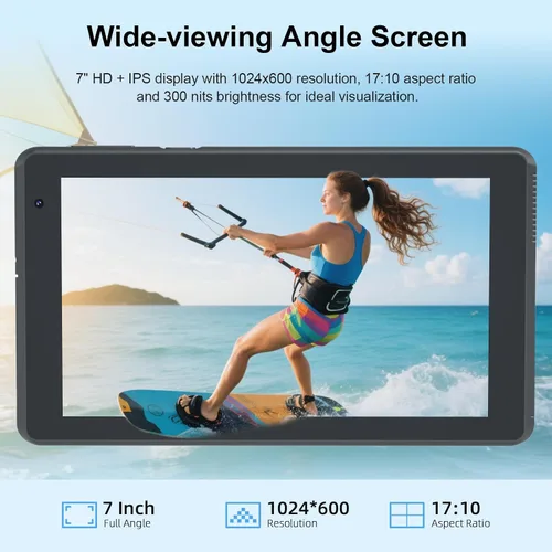Vista 4 de Tablet Android 15 Tablets con funda 7 pulgadas, 8GB RAM, 32GB ROM soporte 1TB Expandir PC Tablet PC, procesador de cuatro núcleos, pantalla táctil