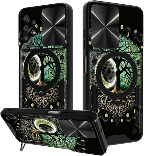 Vista 47 de Funda para Samsung Galaxy A03S de 6.5 pulgadas, funda protectora resistente con función atril giratorio de 360 grados, funda protectora resistente