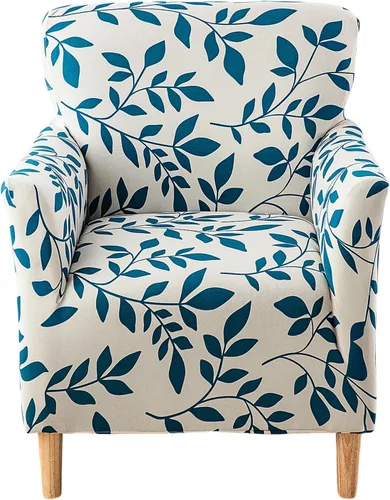 Vista 14 de CRFATOP - Funda elástica para sillón de mediados de siglo moderno de 1 pieza, fundas de silla de acento de jacquard con brazos, fundas de silla
