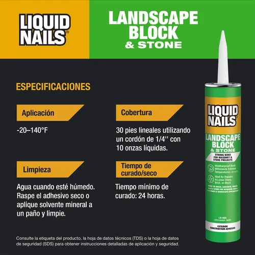 Vista 9 de Liquid Nails LN-905, Landscape, adhesivo, 10 onzas