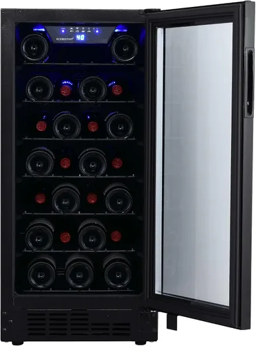 Vista 4 de EdgeStar BWR301BL - Enfriador de vino integrado de 25 botellas de 15 pulgadas de ancho con puerta reversible e iluminación LED, color negro