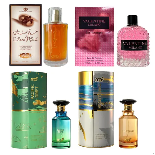 Vista 33 de AFLUXE Set de perfume para mujer, 4 piezas, colección Eau De Parfum de larga duración, almizcle Choco/Milano Mujer/6pm Rosa/7AM Fresh