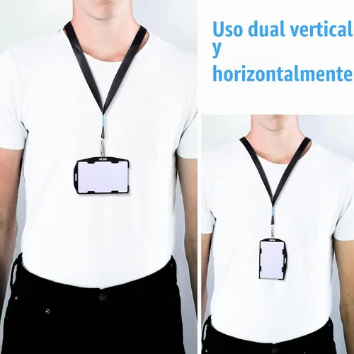 Vista 6 de Honoson Portatarjetas de plástico duro de 2 caras, negro, 30