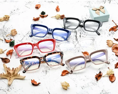 Vista 6 de Lentes de lectura cuadrados estilo retro Oprah, armazón grande y vidrios de 1.96 pulgadas.