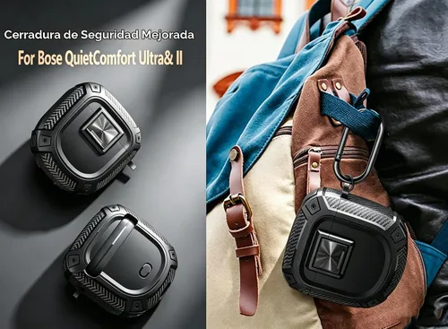 Vista 6 de Olytop Funda para auriculares Bose QuietComfort Ultra (2ª generación 2025)/Ultra 2023/II 2022 con clip de bloqueo y kit de limpiador, resistente a