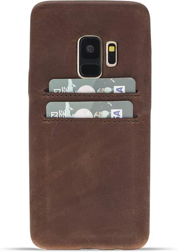 Vista 40 de HARDISTON Funda de piel auténtica hecha a mano para Samsung Galaxy Note 8, funda a presión con 2 ranuras para tarjetas de crédito, carga Marrón