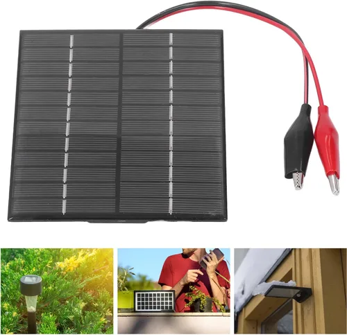 Vista 5 de Panel solar de 2 W y 12 V, cargador de panel solar de polisilicio, sólido, resistente al viento y a la nieve para luces solares de césped, luces