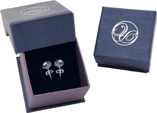 Vista 5 de Pendientes de perlas cultivadas de plata de ley 925 de 6 a 0.276in de calidad AA para mujer