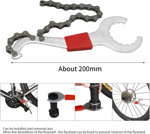 Vista 2 de Kit de herramientas de reparación de bicicletas de 6 piezas, herramienta de extracción de casete de bicicleta, herramientas de extracción