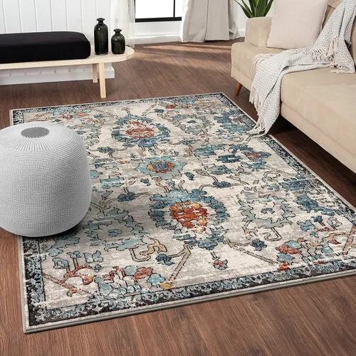 Vista 13 de LUXE WEAVERS Alfombra oriental floral beige envejecida 5x7