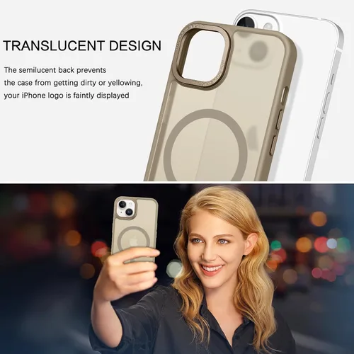 Vista 4 de BENTOBEN Funda magnética para iPhone 14 Plus, compatible con MagSafe, translúcida mate, esmerilada, delgada, ligera, a prueba de golpes
