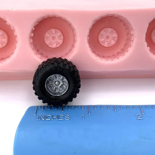 Vista 7 de El molde de silicona para ruedas de neumáticos pequeños crea caramelos de chocolate o neumáticos de resina y arcilla