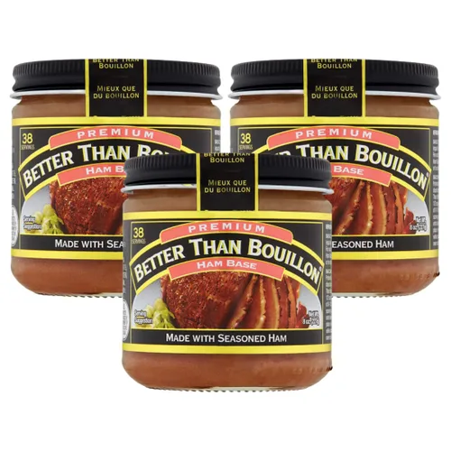 Vista 2 de Better Than Bouillon Base de jamón premium, hecha con jamón sazonado, base mezclable para mayor sabor, 38 porciones por frasco, tarro de 8 onzas