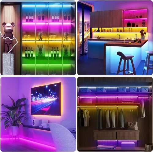 Vista 6 de dalattin Luces LED para Dormitorio 110 Pies (1 Rollo), Tiras de Luces LED Inteligentes con Control de Aplicación y Control Remoto, Tiras de Luz LED