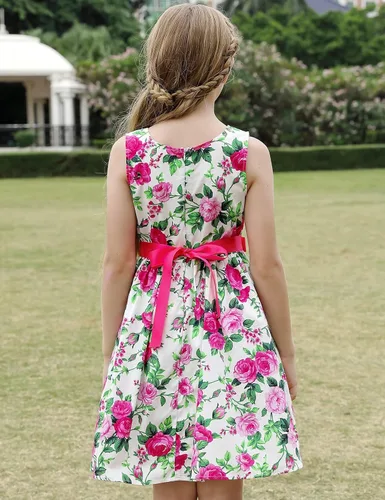 Vista 70 de Vestido de verano para niña, de algodón, con diseño floral