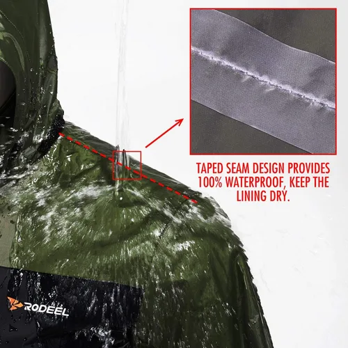 Vista 4 de Rodeel Traje impermeable de pesca para hombres (chaqueta de equipo de lluvia y traje de pantalón)