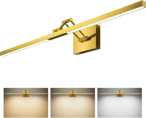 Vista 10 de VONLUCE Luz LED de Tocador de Baño de 30", Luces LED Modernas de Tocador 3CCT con Brazo Giratorio de Cabezal Rotativo de 360°, Lámpara de Baño
