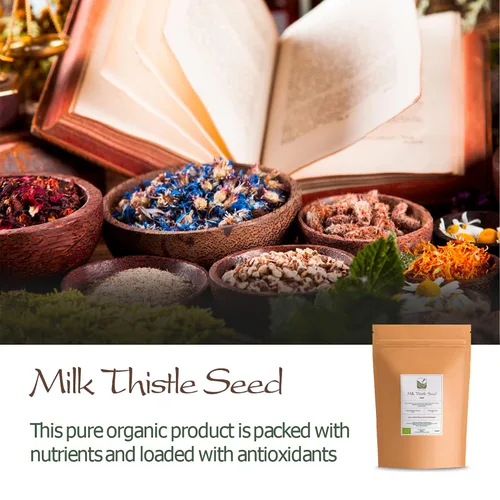 Vista 7 de Té orgánico de semillas de cardo mariano - Semillas de mariadistel - Silybum Marianum - Shou Mei Fi té de cardo mariano té Milkthisel orgánico