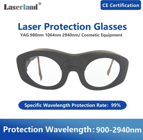 Vista 2 de 900nm-2940nm 1064nm ND: YAG Er: YAG y 980nm infrarrojos IR láser gafas protectoras CE OD5+ lente de cristal