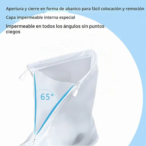 Vista 4 de Fundas impermeables para botas de lluvia, con control de arena, antideslizantes, suela de goma de PVC, reutilizables, botas de lluvia y nieve