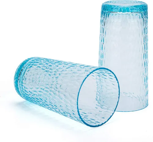 Vista 3 de KX-WARE Vasos acrílicos de plástico con forma de panal de abeja de 22 onzas, juego de 6 unidades, multicolor