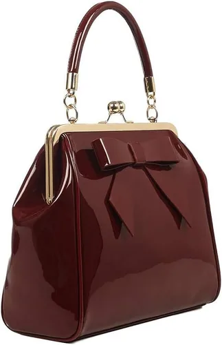 Vista 2 de Dancing Days Rockabilly Retro 50s - Bolso de mano con asa superior (borgoña)