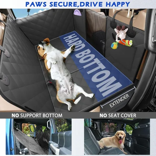Vista 2 de Extensor de asiento trasero XL para perros, funda de asiento de Negro