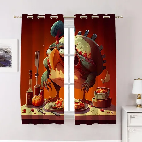 Vista 185 de Cortinas opacas de poliéster multicapa para cafetería, con diseño de diamantes, 2 unidades, 26 x 24 pulgadas