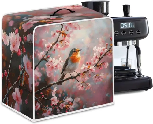 Vista 54 de Cubiertas para máquina de café con mango superior, resistentes a las manchas, para mezclador, compatible con la mayoría de cafeteras