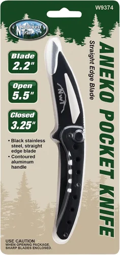 Vista 7 de Performance Tool W9374 Aneko Cuchillo de bolsillo de acero inoxidable de 5.5 pulgadas, color negro.