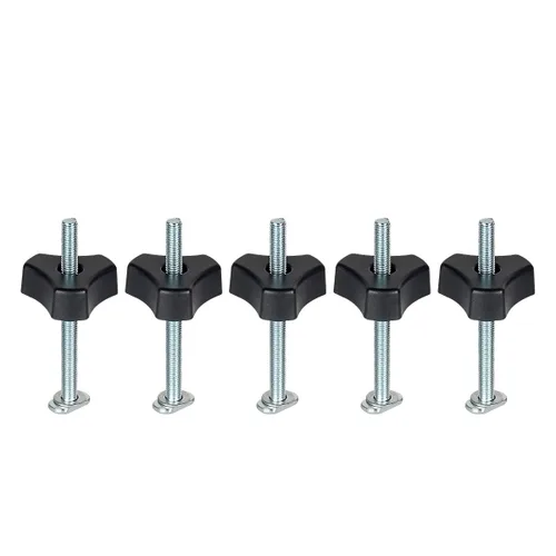 Vista 2 de Toolcool M8 - Kit de perillas para riel en T, tornillos de ranura en T de 4 pulgadas con arandelas, accesorios de riel en T para plantillas
