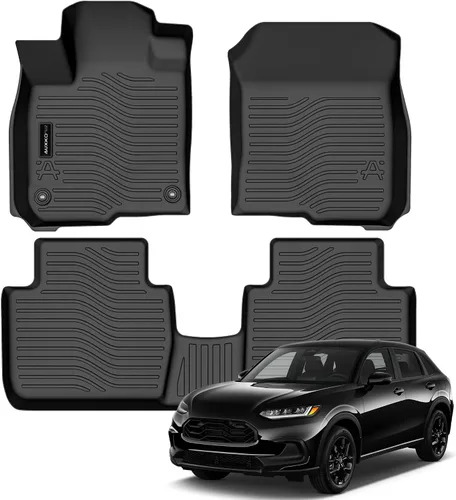 Vista 30 de Auxko Alfombrillas para todo tipo de clima, tapete de carga con respaldo para Honda Pilot 8 pasajeros 2016-2022, forros de elastómero termoplástico