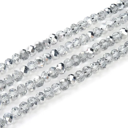 Vista 23 de 500 piezas de cuentas de cristal checo facetadas rondelle de 4 mm, pequeñas y diminutas, espaciadoras a granel, color amatista púrpura para hacer
