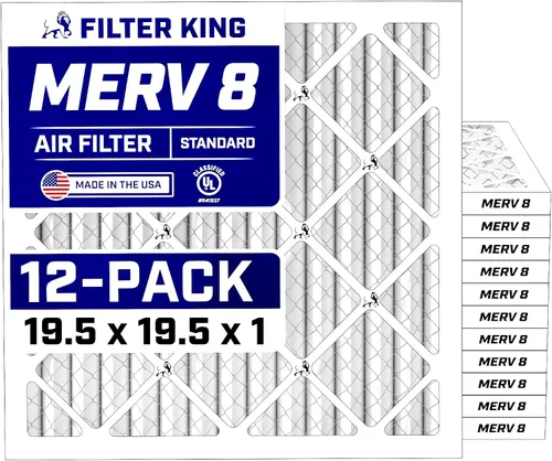 Vista 178 de Filter King Filtro de aire de 5.88 x 12.13 x 1 (MERV 8) (paquete de 12) filtros de horno de CA para control de polvo y alergias, fabricados en EE.