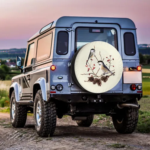 Vista 6 de Cubierta de neumático de repuesto para remolque, protector de pájaros de chickadee para remolque, RV, camioneta, SUV, camión, cámper y muchos
