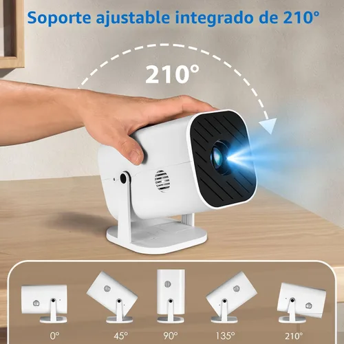 Vista 7 de Mini proyector para iPhone, proyector de dormitorio 1080P, proyector Blanco