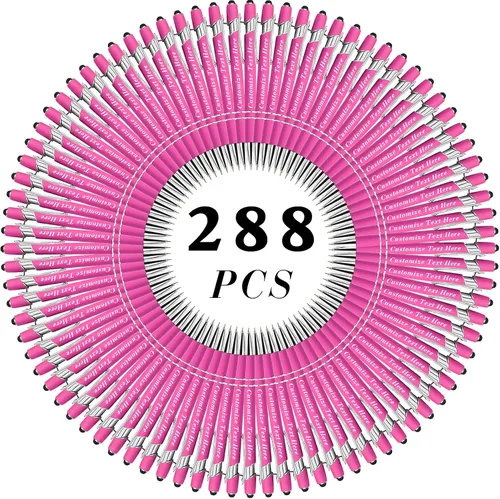 Vista 31 de Bolígrafos personalizados a granel con punta de lápiz capacitivo, 12 bolígrafos personalizados con logotipo de mensaje con nombre, bolígrafos